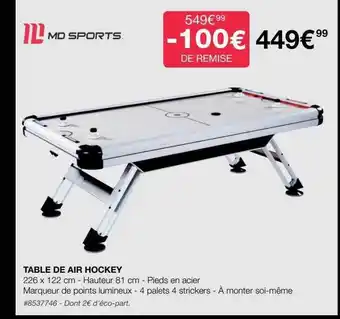 Costco Table de air hockey md sports offre