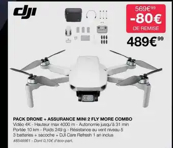 Pack drone + assurance mini 2 fly more combo dji