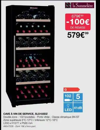 Costco Cave à vin de service, sls102dz la sommelière offre