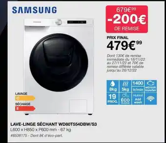 Costco Lave-linge séchant samsung offre