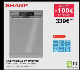 Costco Lave-vaisselle sharp offre