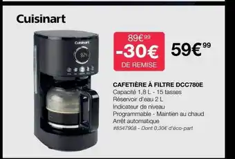 Costco Cafetière à filtre dcc780e cuisinart offre