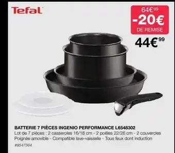 Batterie 7 piĂšces ingenio performance tefal