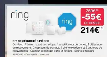 Costco Kit de sécurité 8 pièces ring offre