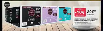 Costco 250 capsules de café espresso, espresso intense ou lungo offre