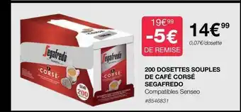 Costco 200 dosettes souples de café corsé segafredo offre