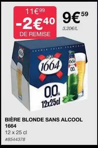 Costco Bière blonde sans alcool 1664 offre
