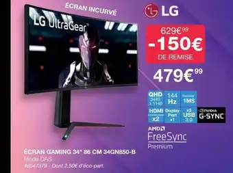 Costco Écran gaming 34 offre
