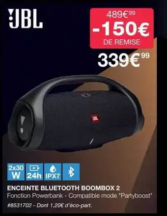 Costco Enceinte bluetooth boombox 2 jbl offre