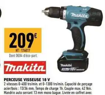 Brico Cash Perceuse visseuse 18v makita offre