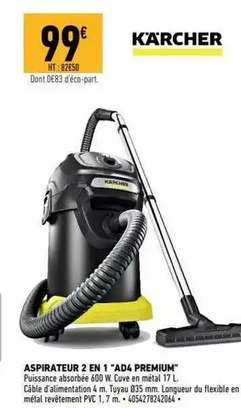 Brico Cash Aspirateur 2 en 1 offre