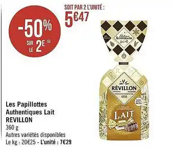 Les papillotes authentiques lait révillon