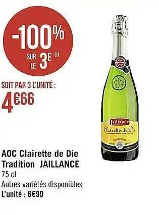 Casino Supermarchés Aoc clairette de die tradition jaillance offre