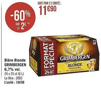 Casino Supermarchés Bière blonde grimbergen 6,7% vol. offre