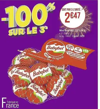 Casino Supermarchés Mini babybel 23% m.g. offre