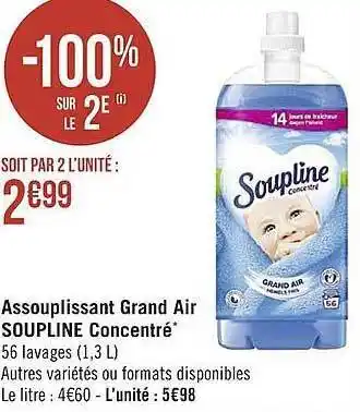 Casino Supermarchés Assouplissant grand air soupline concentré offre