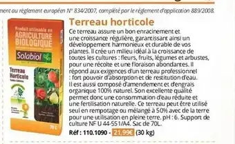 Magellan Terreau horticole solabiol offre