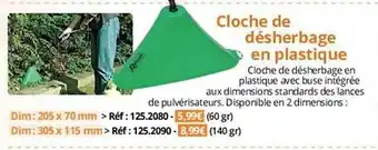 Cloche de désherbage en plastique