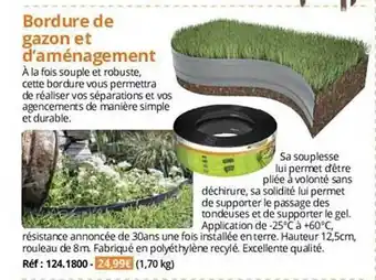 Bordure de gazon et d'aménagement