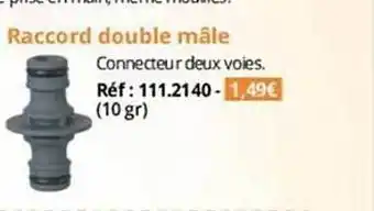 Raccord double mâle