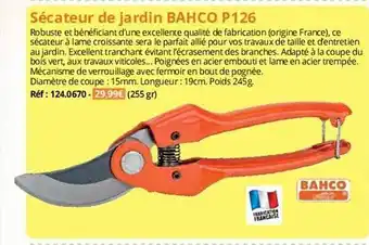 Magellan Sécateur de jardin bahco p126 offre