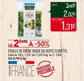 Match Feuille De Chene Rouge ou Verte Florette offre
