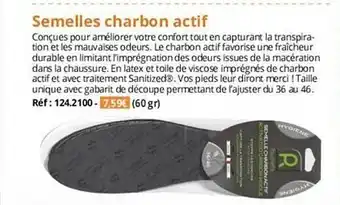Semelles charbon actif