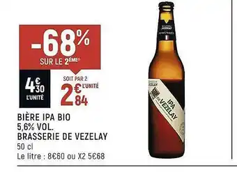 Spar Bière ipa bio 5,6% vol. brasserie de vezelay offre