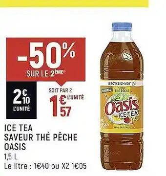 Ice tea saveur thé pêche oasis
