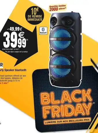 Cora x Carrefour Enceinte party speaker bluetooth offre