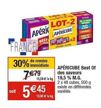 Cora x Carrefour Apéricube best of des saveurs 19,5% m.g. offre
