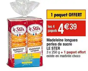 Cora x Carrefour Madeleine longues perles de sucres le ster offre