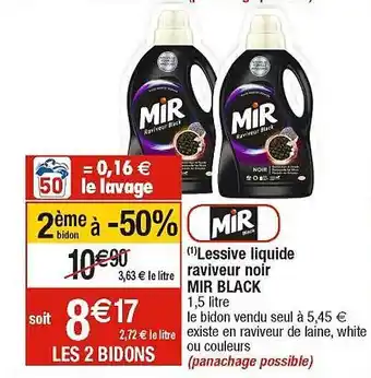 Cora x Carrefour Lessive liquide raviveur noir mir black offre