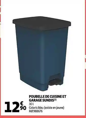 Auchan Poubelle de cuisine et garage sundis offre