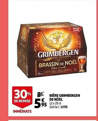 Auchan Bière grimbergen de noël offre