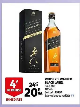 Auchan Whisky j.walker black label offre