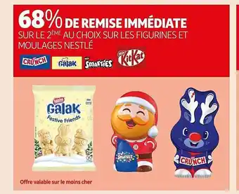 Auchan Les figurines et moulages nestlé crunch, galak, smartties, kitkat offre