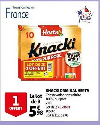Auchan Knacki original herta offre