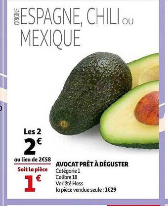Auchan Avocat prêt à déguster offre