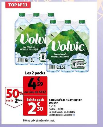 Auchan Eau minérale naturelle volvic offre