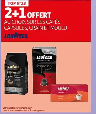 Auchan Café capsules, grain et moulu lavazza offre
