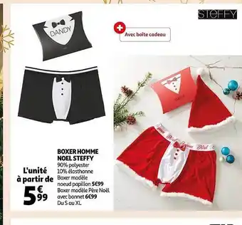 Auchan Boxer homme noël steffy offre