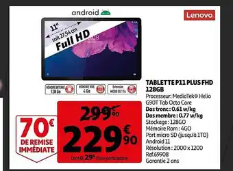 Tablette p11 plus fhd 128gb lenovo