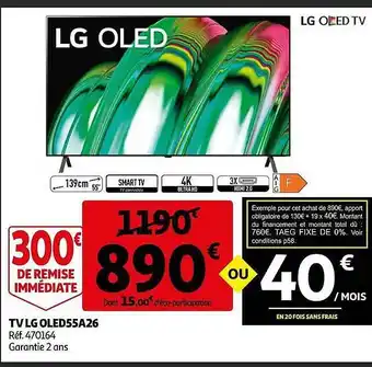 Auchan Tv lg oled 55a26 offre