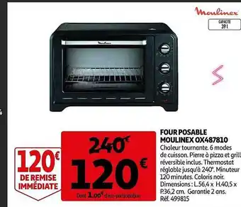 Auchan Four posable moulinex ox487810 offre