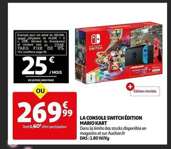 Auchan La console switch édition mario kart offre