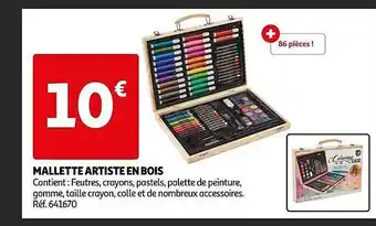Auchan Mallette artiste en bois offre
