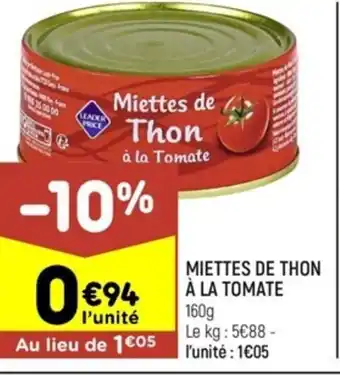 Leader Price Miettes De Thon A La Tomate offre