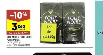 Leader Price Cafe Moulu Folie Noire Pur Arabica offre