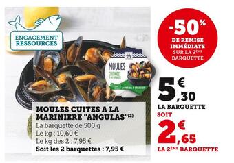 U Express Moules cuites a la mariniere angulas offre